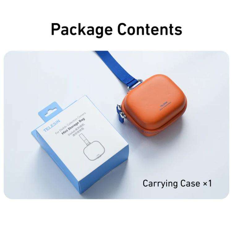TELESIN DisAdv Mini Hard Shell Carrying Case For Action Cameras Universal Storage Bag With Wrist ...