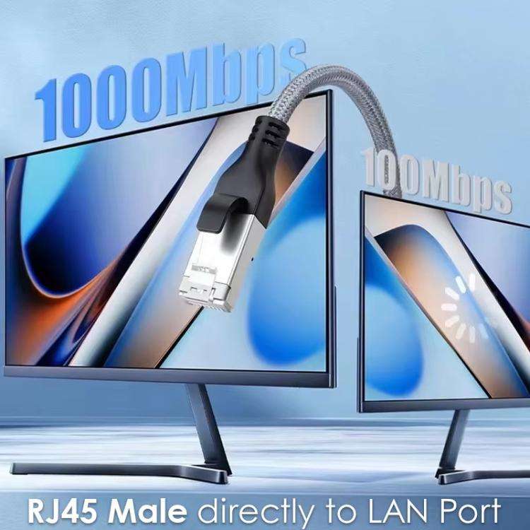 USB-C/USB 3.0 To RJ45 Gigabit Ethernet Cable LAN Converter, Length: 2m