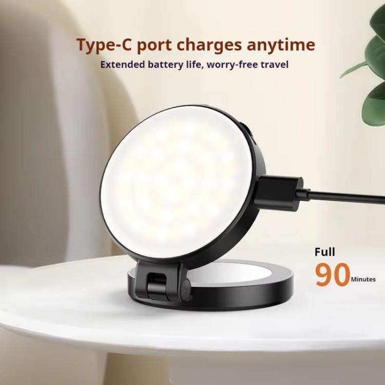 VRIG Magnetic Extendable Phone Fill Light With Mirror Foldable 2-In-1 Selfie Light Converts To St...