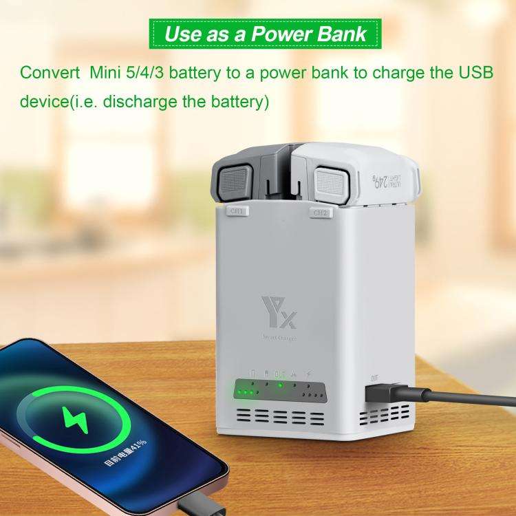 YX 65W Battery Charger For DJI Mini 5 Pro/Mini 4 Pro/Mini 3 Pro/Mini 3 Dual-Channel Charging Station
