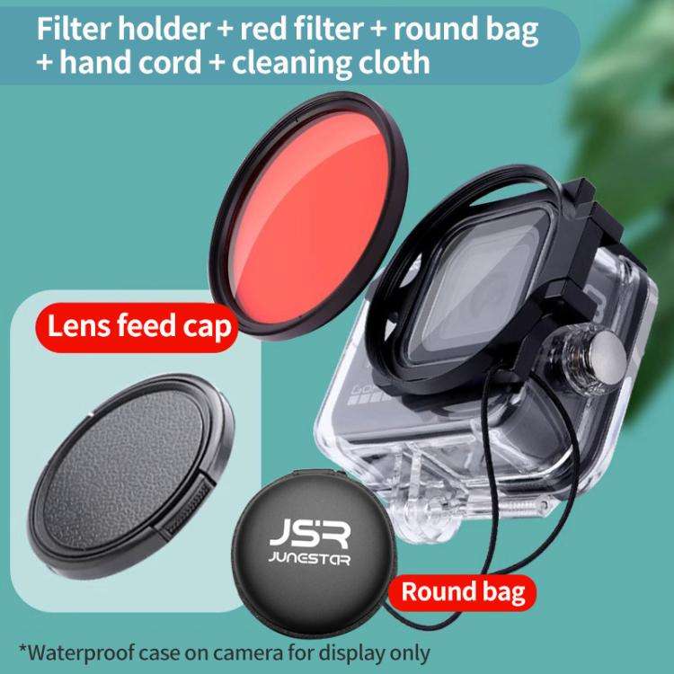 JSR Red Diving Filter With Adapter Ring For GoPro HERO13/12/11/10/9/8 Black Action Camera