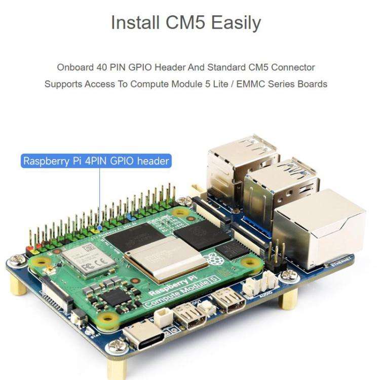 WAVESHARE CM5-To-Pi5-Adapter For Raspberry Pi 5 CM5 To Pi 5 Adapter Board Supports Connecting To ...