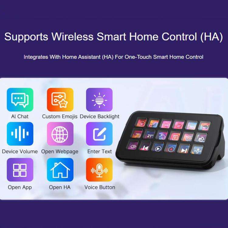 WAVESHARE SK18 Multi-function AI Voice Control Panel 18 Membrane Display Keys