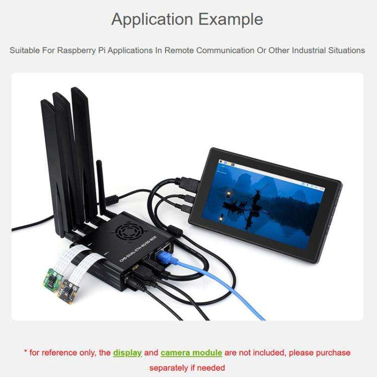 For Raspberry Pi CM5 WAVESHARE Dual Network Port Expansion Board Support 4/5G Communication Modul...