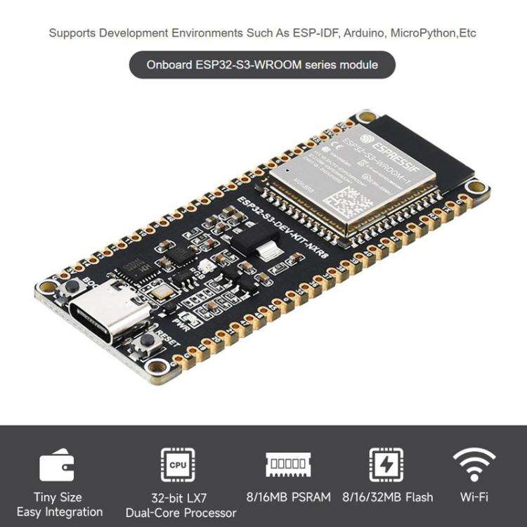 WAVESHARE ESP32-S3-DEV-KIT-N8R8 Microcontroller 2.4GHz Wi-Fi Development Board, 240MHz Dual Core ...