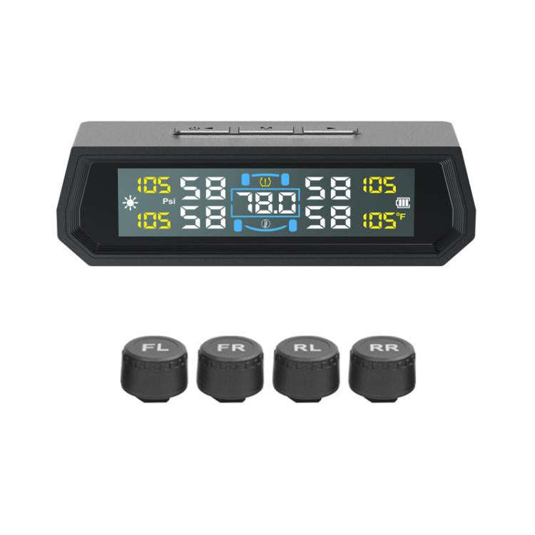 Solar-Powered Ambient Temperature Tire Pressure Monitor, Version: English(External)