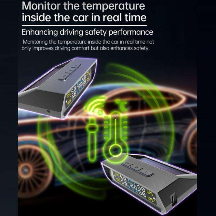 Solar-Powered Ambient Temperature Tire Pressure Monitor, Version: English(External)