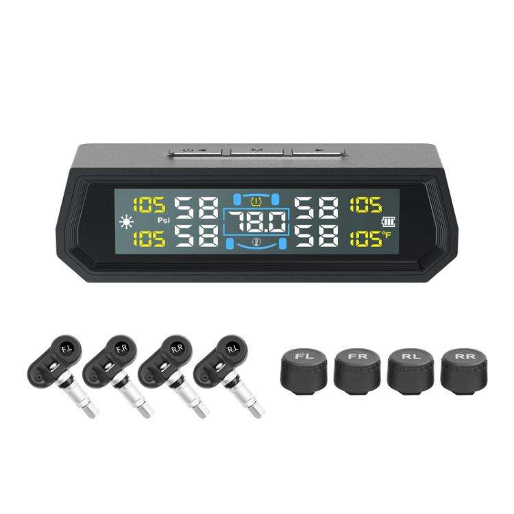 Solar-Powered Ambient Temperature Tire Pressure Monitor, Version: English(Internal)