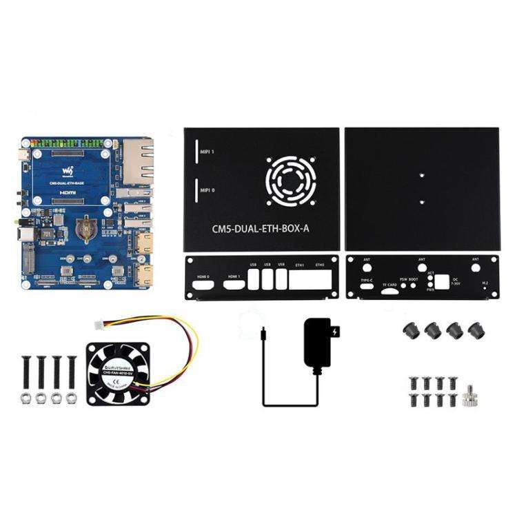 WAVESHARE Gigabit / 2.5G Dual Ethernet Base Board For Raspberry Pi CM5 US Plug