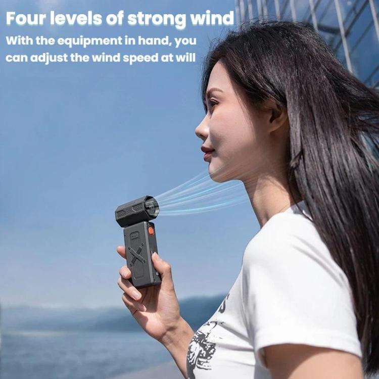 F1 Handheld High Speed Digital Display Turbo Fan Mini Portable Outdoor Camping Gathering Fan(Black)