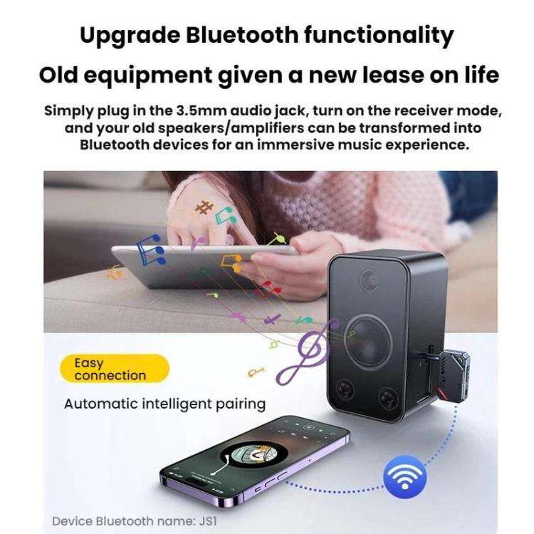 Bluetooth 5.4 Car AUX Music Audio Transmitter/Receiver