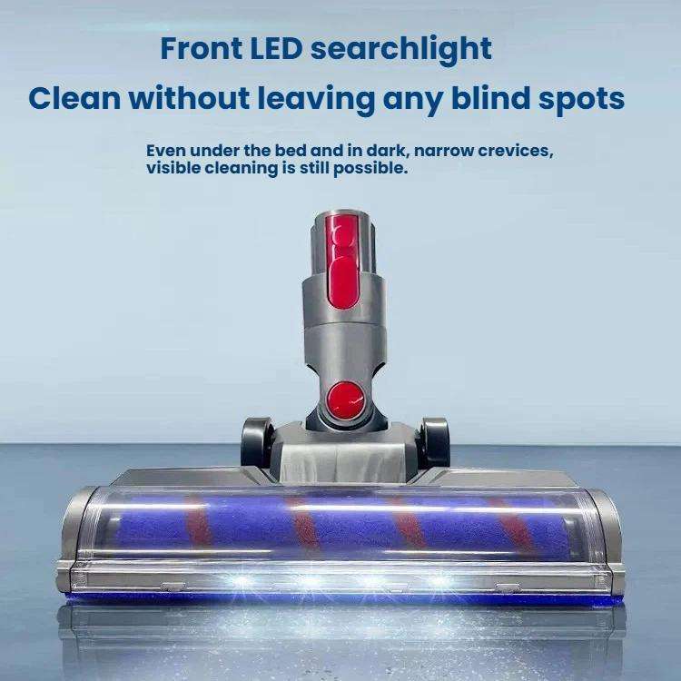 For Dyson V10 Slim / V12 Slim Soft Roller and Direct-Drive Brush Head Combo with LED