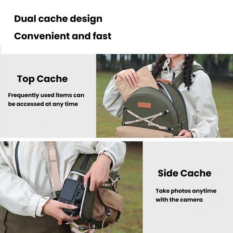 Cwatcun D249 Casual Shoulder Camera Bag Decompressorized Quick Access DSLR Storage Bag, Color: Me...
