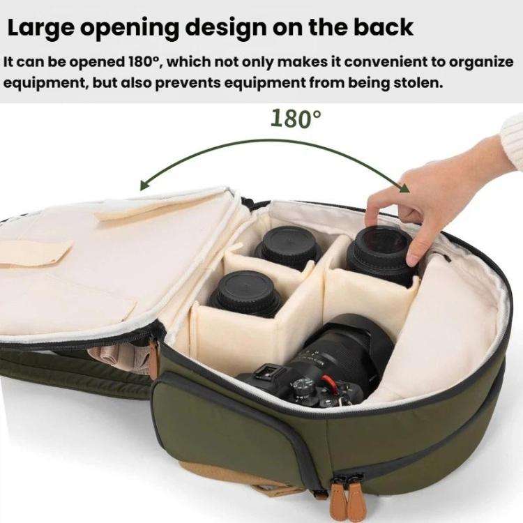Cwatcun D249 Casual Shoulder Camera Bag Decompressorized Quick Access DSLR Storage Bag, Color: Me...