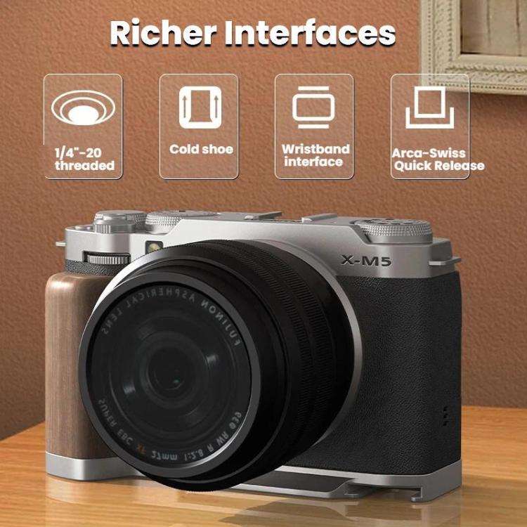 For Fujifilm X-M5 Ebony L-Plate Camera Expansion Accessories Arca-Swiss Quick Release Metal Base