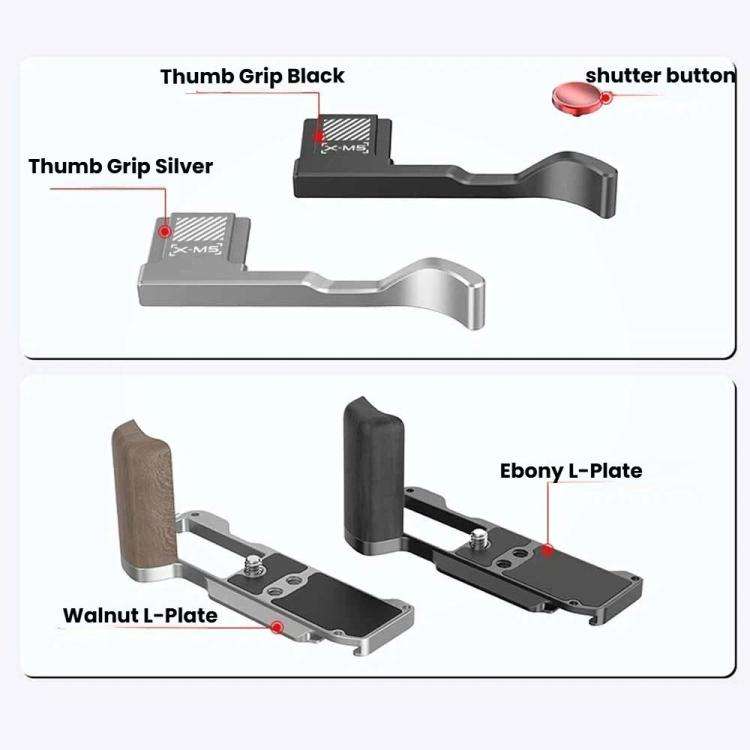 For Fujifilm X-M5 Ebony L-Plate Camera Expansion Accessories Arca-Swiss Quick Release Metal Base