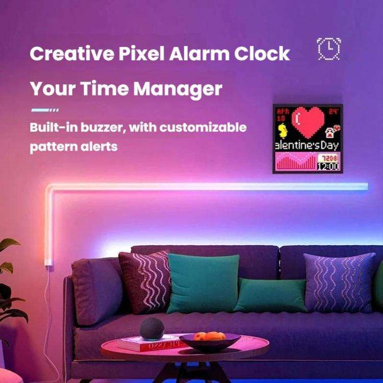 Divoom 64 x 64 Dynamic Smart Pixel Screen DIY Photo Frame Alarm Clock With Buzzer