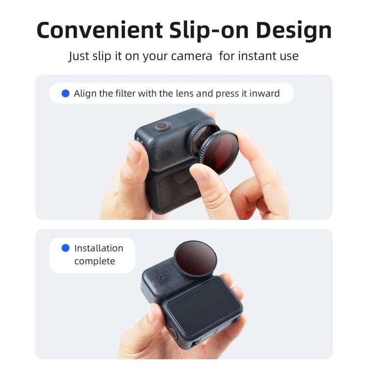 For DJI Osmo Nano aMagisn Quick-Change Snap-On Filter ND8+ND16+ND32+CPL