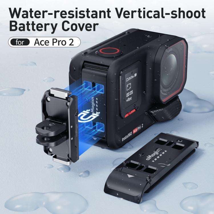 For Insta360 Ace Pro 2 aMagisn Vertical Shooting Battery Cover Magnetic Quick-Release & Splash Pr...