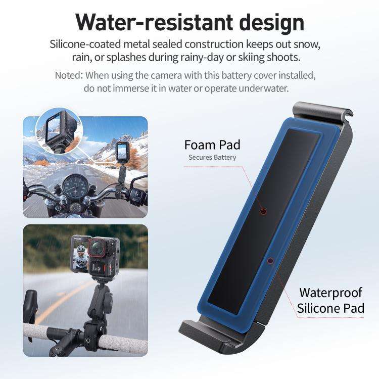 For Insta360 Ace Pro 2 aMagisn Vertical Shooting Battery Cover Magnetic Quick-Release & Splash Pr...