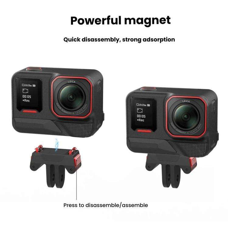 Magnetic Quick-Release Adapter Base for Insta360 X5, Ace Pro 2, Ace Pro(Black)