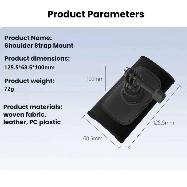 Universal Shoulder Strap Mount For Action Cameras With 360-Degree Rotating Ball Head Hands-Free P...