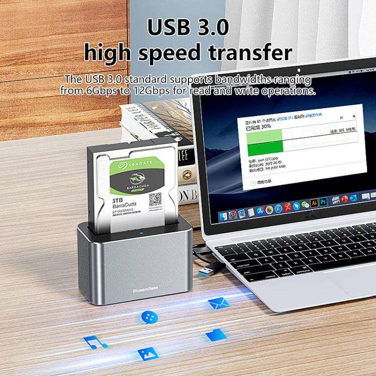 Blueendless HD01S SAS/SATA Universal Hard Drive Dock 2.5/3.5 Inch 20TB Computer Desktop Type-C Ha...