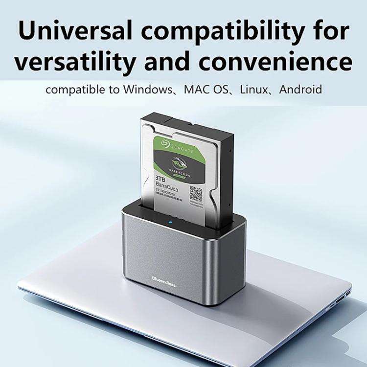 Blueendless HD01S SAS/SATA Universal Hard Drive Dock 2.5/3.5 Inch 20TB Computer Desktop Type-C Ha...
