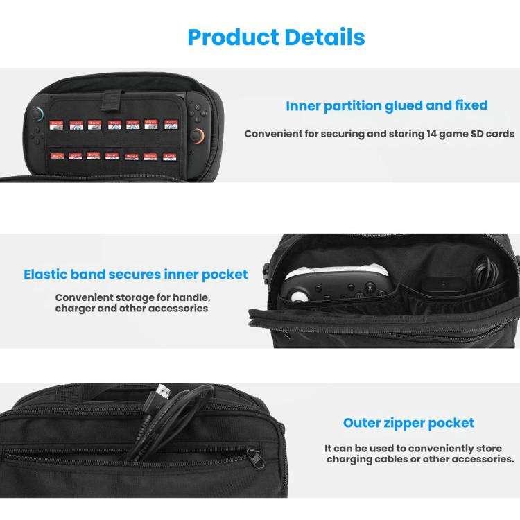 Carrying Case for Nintendo Switch 1 / 2 Protective Messenger Bag with Padded Compartment for Cons...