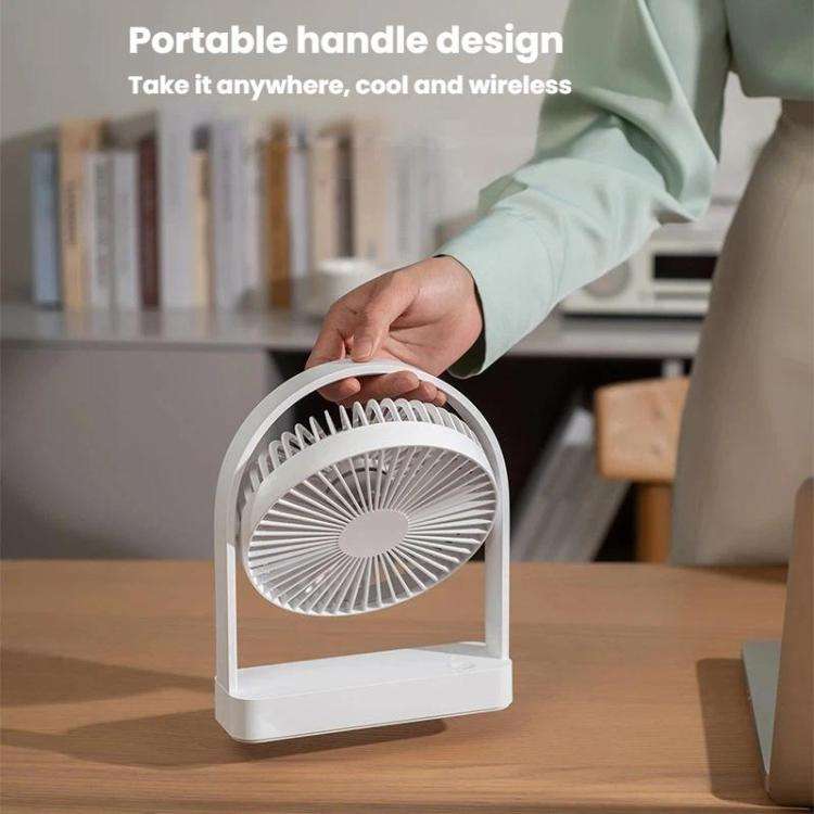 F3A Slim Mini Desk Fan Home USB Quiet Desktop Fan Portable Rechargeable Fan(White)