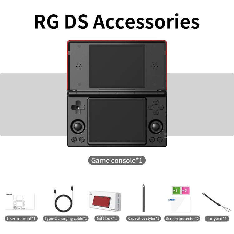 ANBERNIC RG DS Flip Dual-Screen Handheld Game Console 4-Inch IPS Touchscreen AI Gaming Device 3+3...