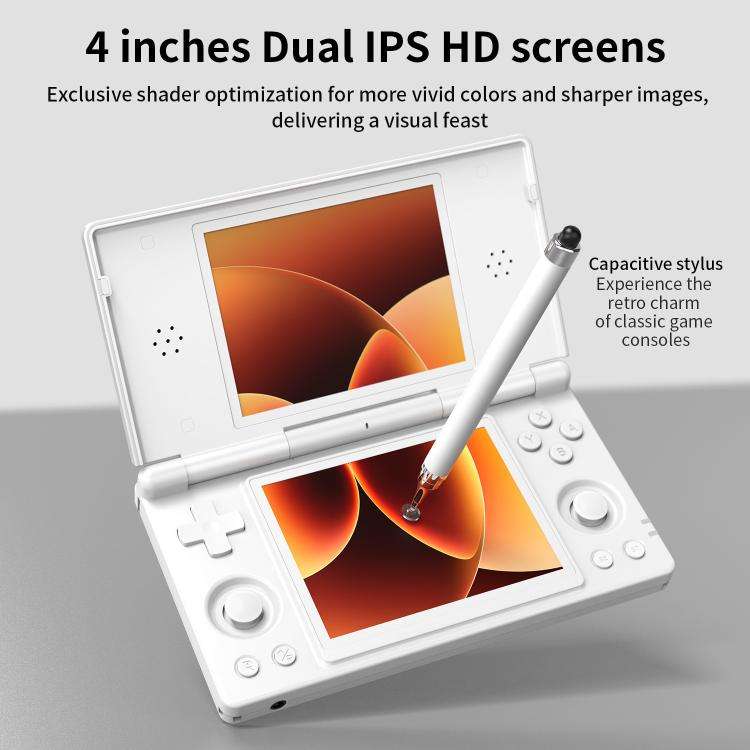 ANBERNIC RG DS Flip Dual-Screen Handheld Game Console 4-Inch IPS Touchscreen AI Gaming Device 3+3...