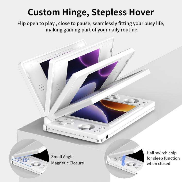 ANBERNIC RG DS Flip Dual-Screen Handheld Game Console 4-Inch IPS Touchscreen AI Gaming Device 3+3...