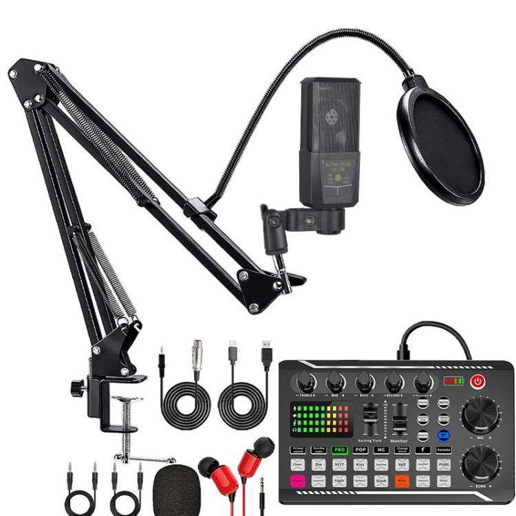 F998 Sound Card With BM800 Condenser Microphone Set Complete Karaoke And Broadcasting Kit 240 Can...