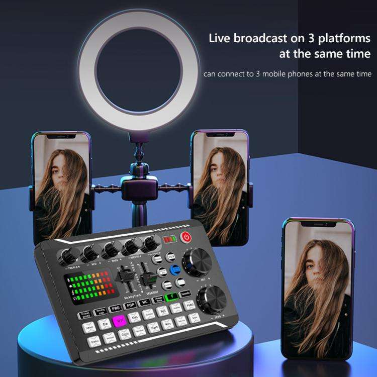 F998 Sound Card With BM800 Condenser Microphone Set Complete Karaoke And Broadcasting Kit Cantile...