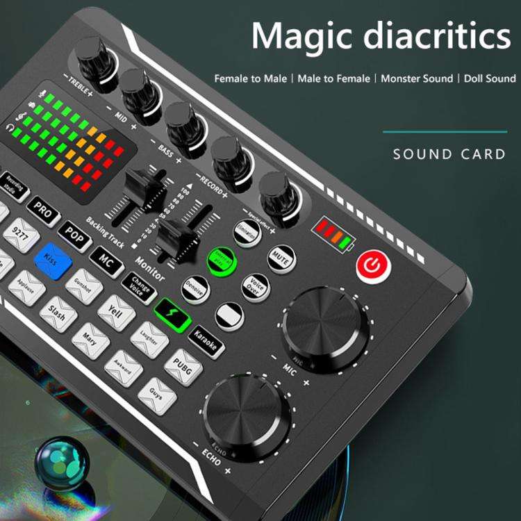 F998 Sound Card With BM800 Condenser Microphone Set Complete Karaoke And Broadcasting Kit Tripod ...