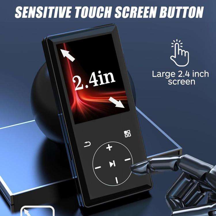 Compact Touchscreen MP3 Portable Player Bluetooth Walkman, Memory Capacity: 16GB(Black)