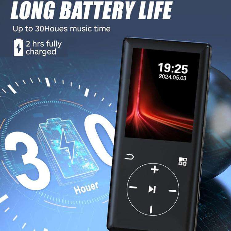 Compact Touchscreen MP3 Portable Player Bluetooth Walkman, Memory Capacity: 16GB(Black)