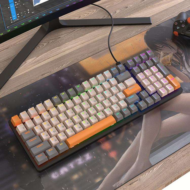 FREE WOLF K3 Russian Mechanical Keyboard 1.5m Wired Gaming Keyboard, Style: Welding Switch Micro-...
