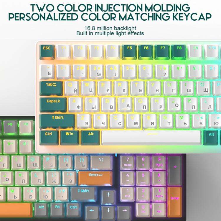 FREE WOLF K3 Russian Mechanical Keyboard 1.5m Wired Gaming Keyboard, Style: Welding Switch Micro-...