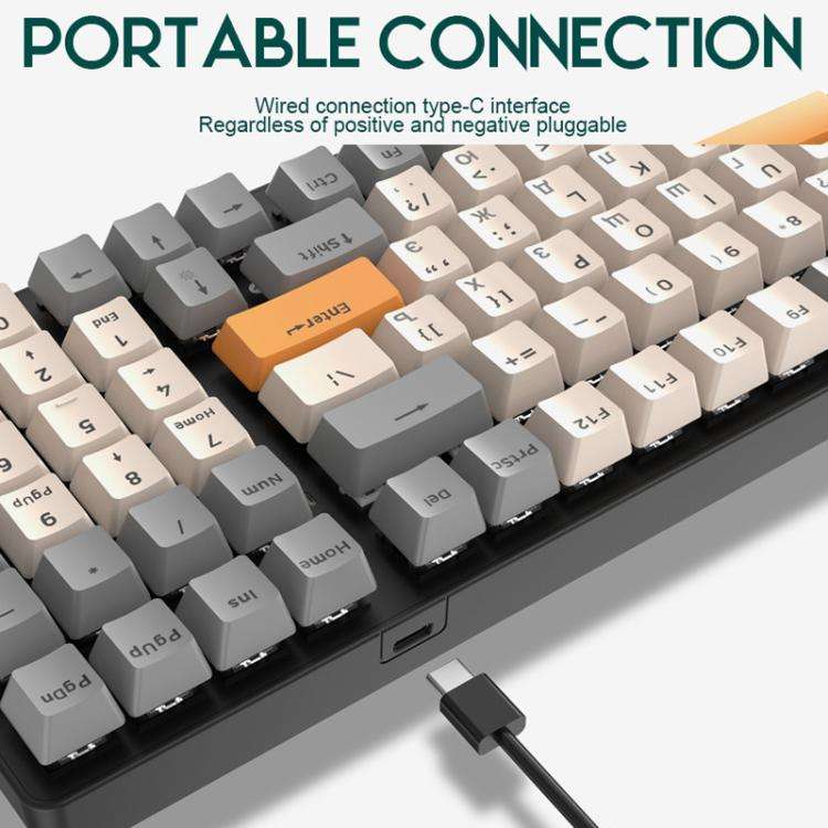 FREE WOLF K3 Russian Mechanical Keyboard 1.5m Wired Gaming Keyboard, Style: Welding Switch Micro-...