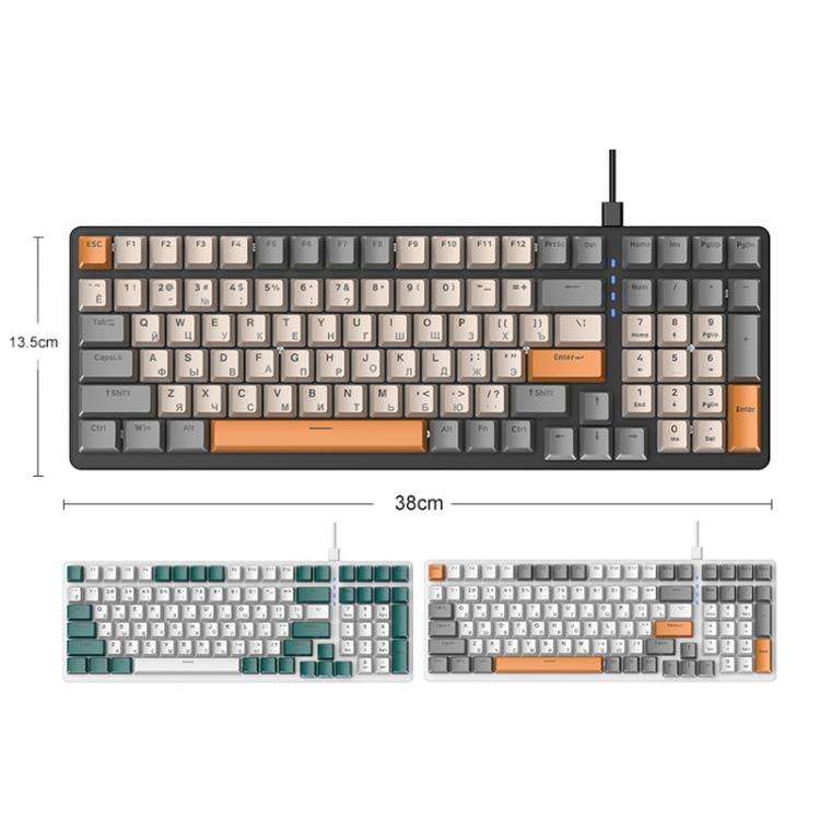 FREE WOLF K3 Russian Mechanical Keyboard 1.5m Wired Gaming Keyboard, Style: Welding Switch Aqua G...