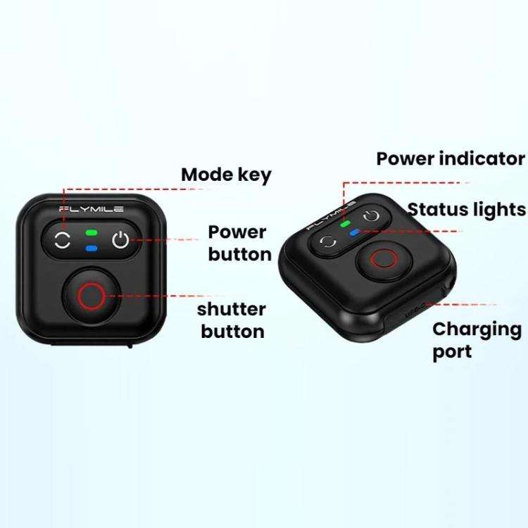 Flymile For Action Cameras 51M Smart Bluetooth Controller(Black)