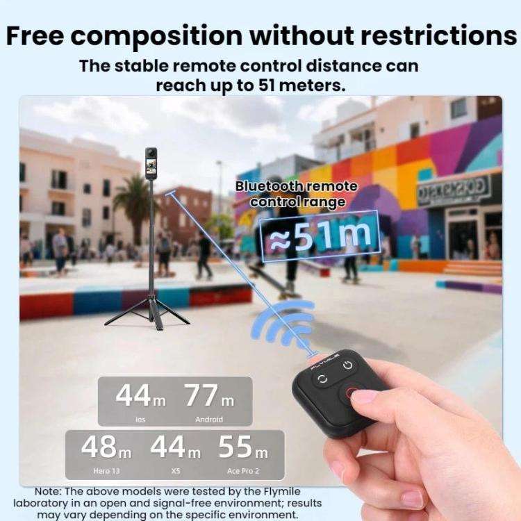Flymile For Action Cameras 51M Smart Bluetooth Controller(Black)