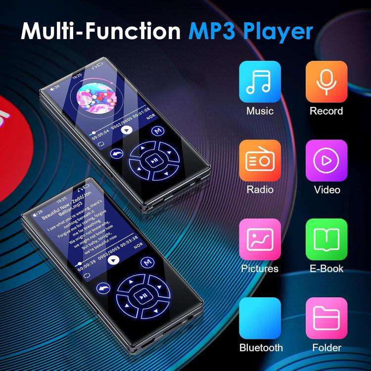 P3 Music MP3 Player Bluetooth Touchscreen Radio MP4, Memory Capacity: 4GB(Black)