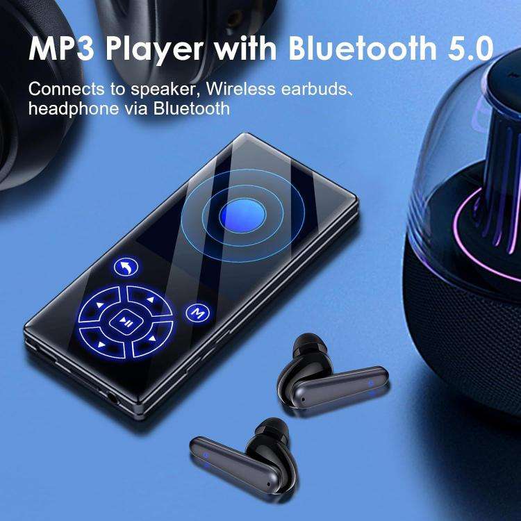 P3 Music MP3 Player Bluetooth Touchscreen Radio MP4, Memory Capacity: 16GB(Black)