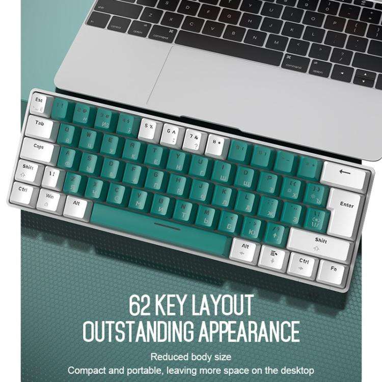 ZIYOULANG T60 Russian Mechanical Keyboard 1.5m Wired Illuminated Gaming Keyboard, Color: Microglo...