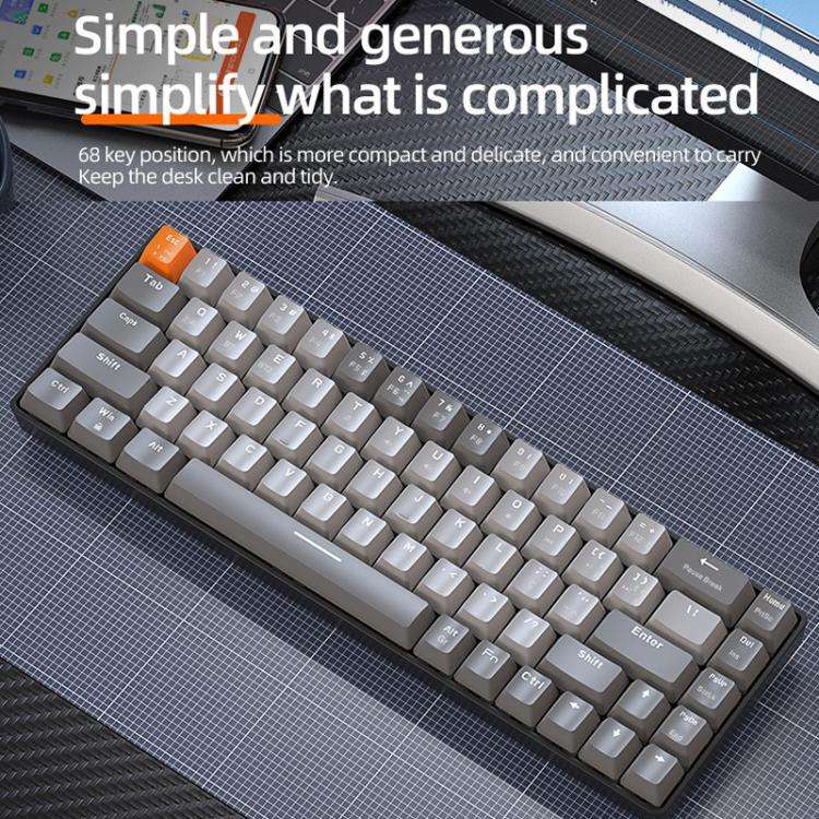 ZIYOULANG K68 Bluetooth / Wired Dual-Mode Portuguese Mechanical Keyboard(Microglow Red Switch)