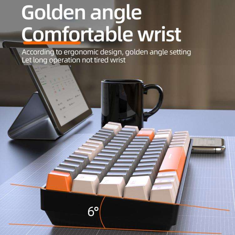 ZIYOULANG K68 Bluetooth / Wired Dual-Mode Portuguese Mechanical Keyboard(Microglow Red Switch)