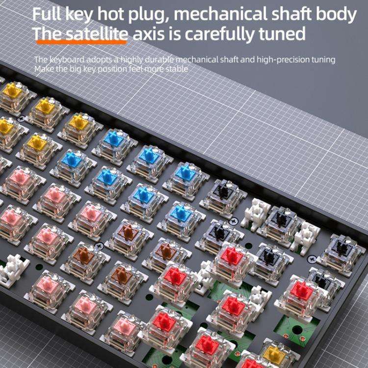 ZIYOULANG K68 Bluetooth / Wired Dual-Mode Portuguese Mechanical Keyboard(Microglow Red Switch)